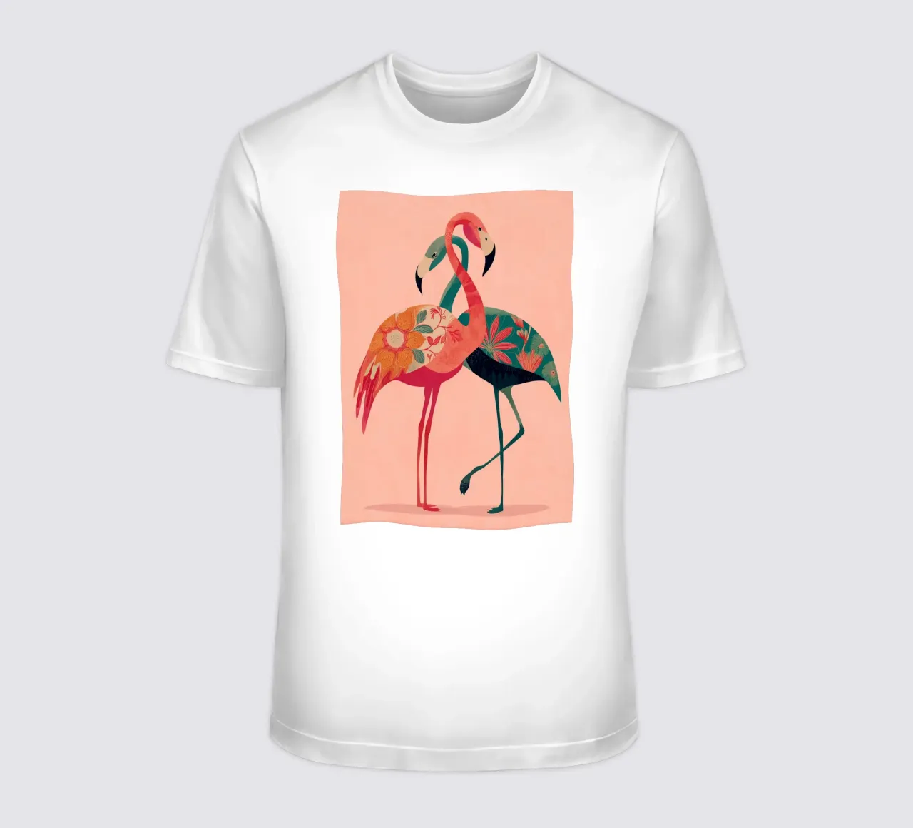 Harmony in Pink - Romantic Flamingo Art t-shirt da Luca
