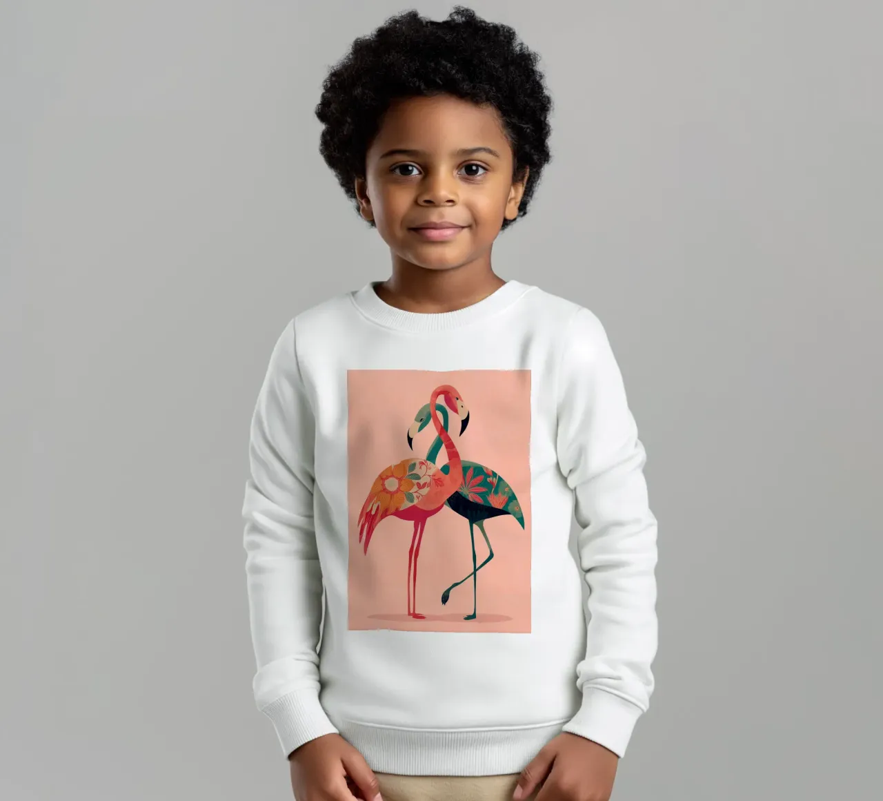 Harmony in Pink - Romantic Flamingo Art felpa bambino da Luca
