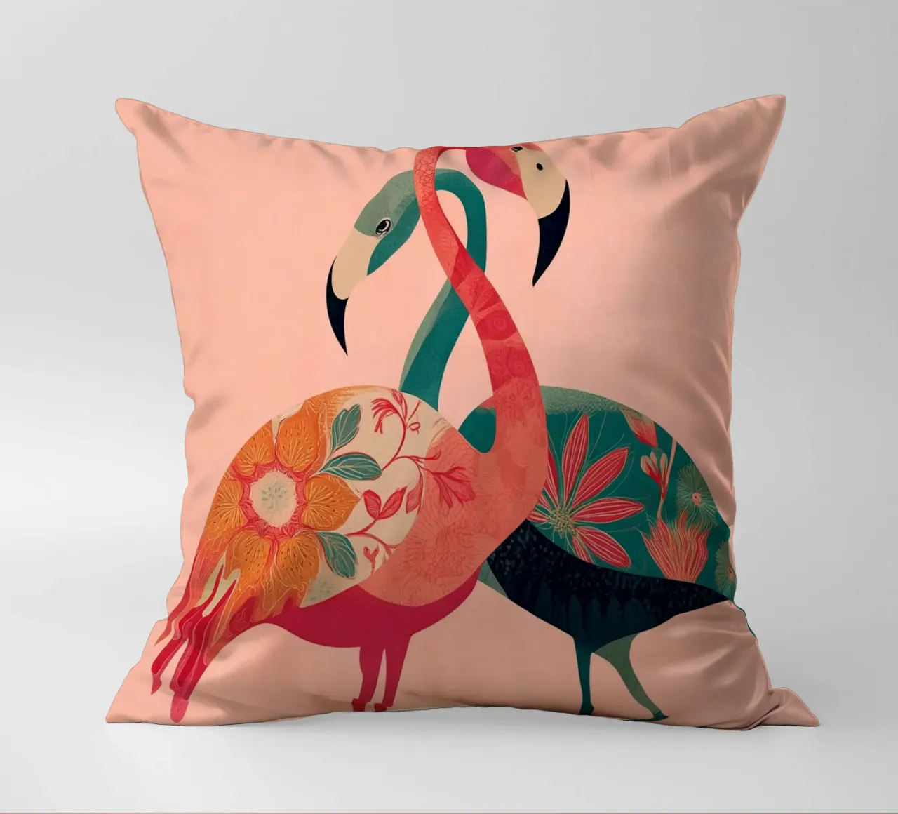 Harmony in Pink - Romantic Flamingo Art cuscino da Luca