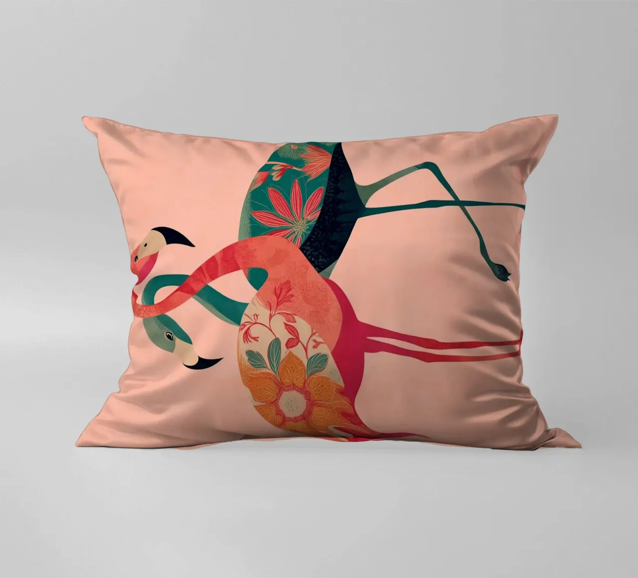 Harmony in Pink - Romantic Flamingo Art cuscino da Luca