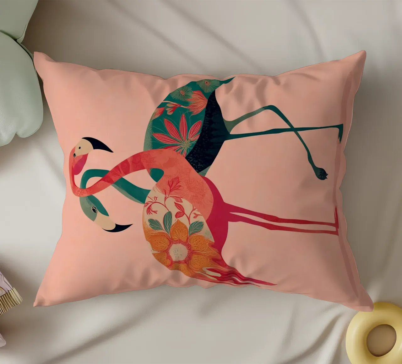 Harmony in Pink - Romantic Flamingo Art cuscino da Luca