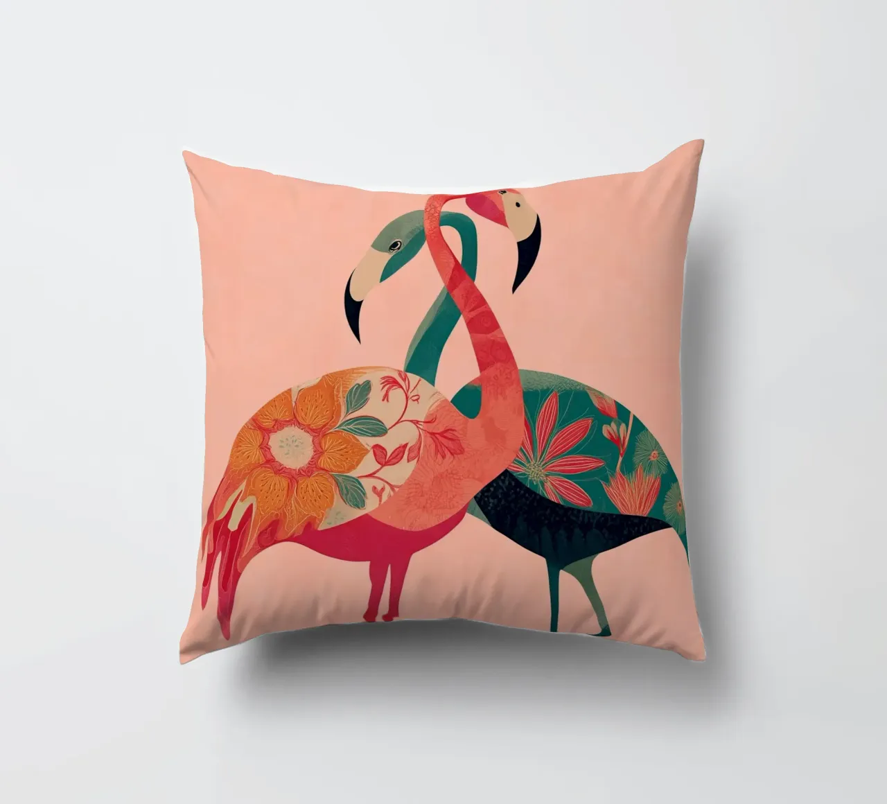 Harmony in Pink - Romantic Flamingo Art cuscino da Luca