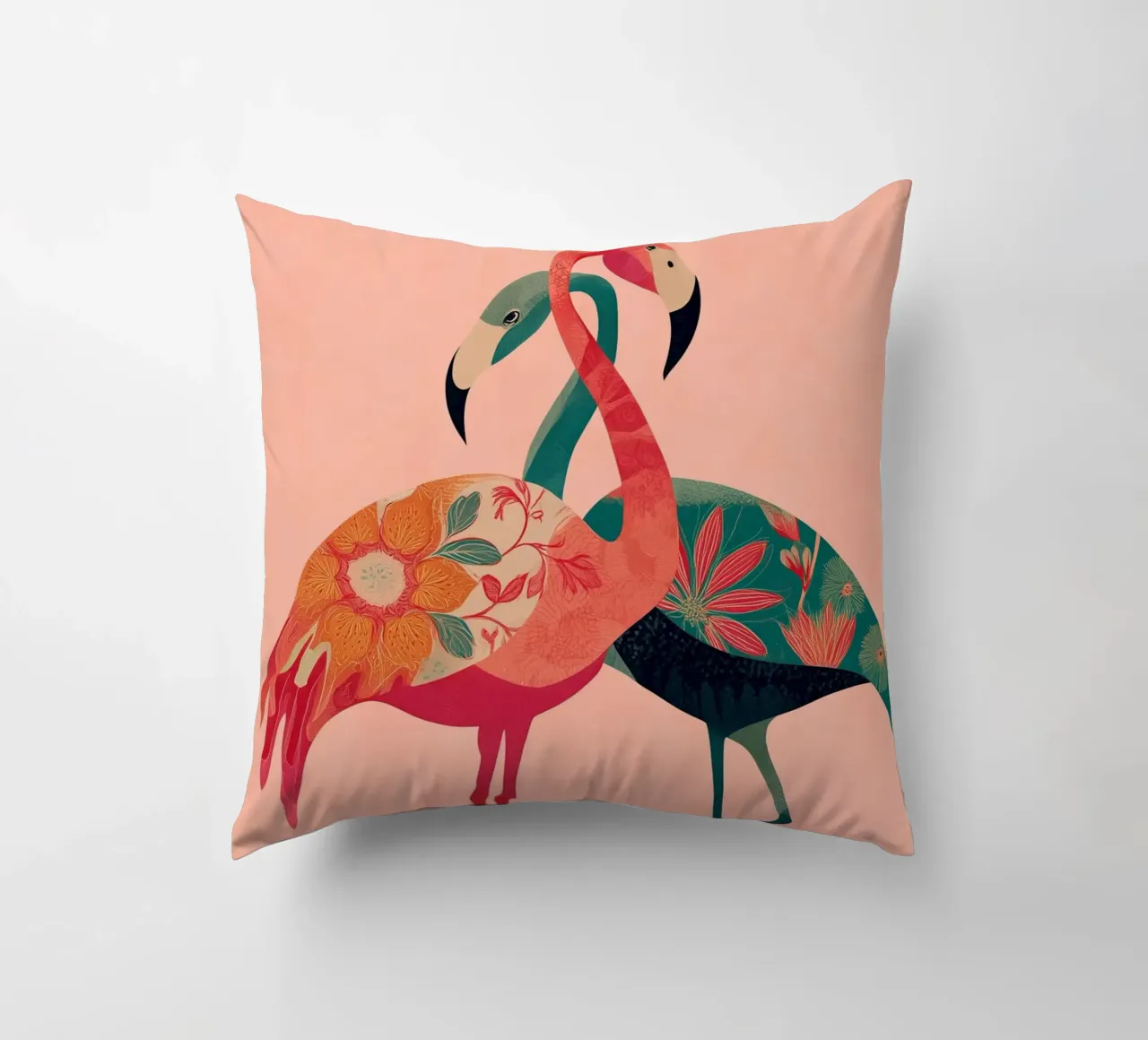 Harmony in Pink - Romantic Flamingo Art cuscino da Luca