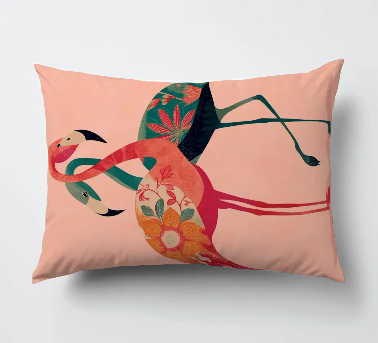 Harmony in Pink - Romantic Flamingo Art cuscino da Luca
