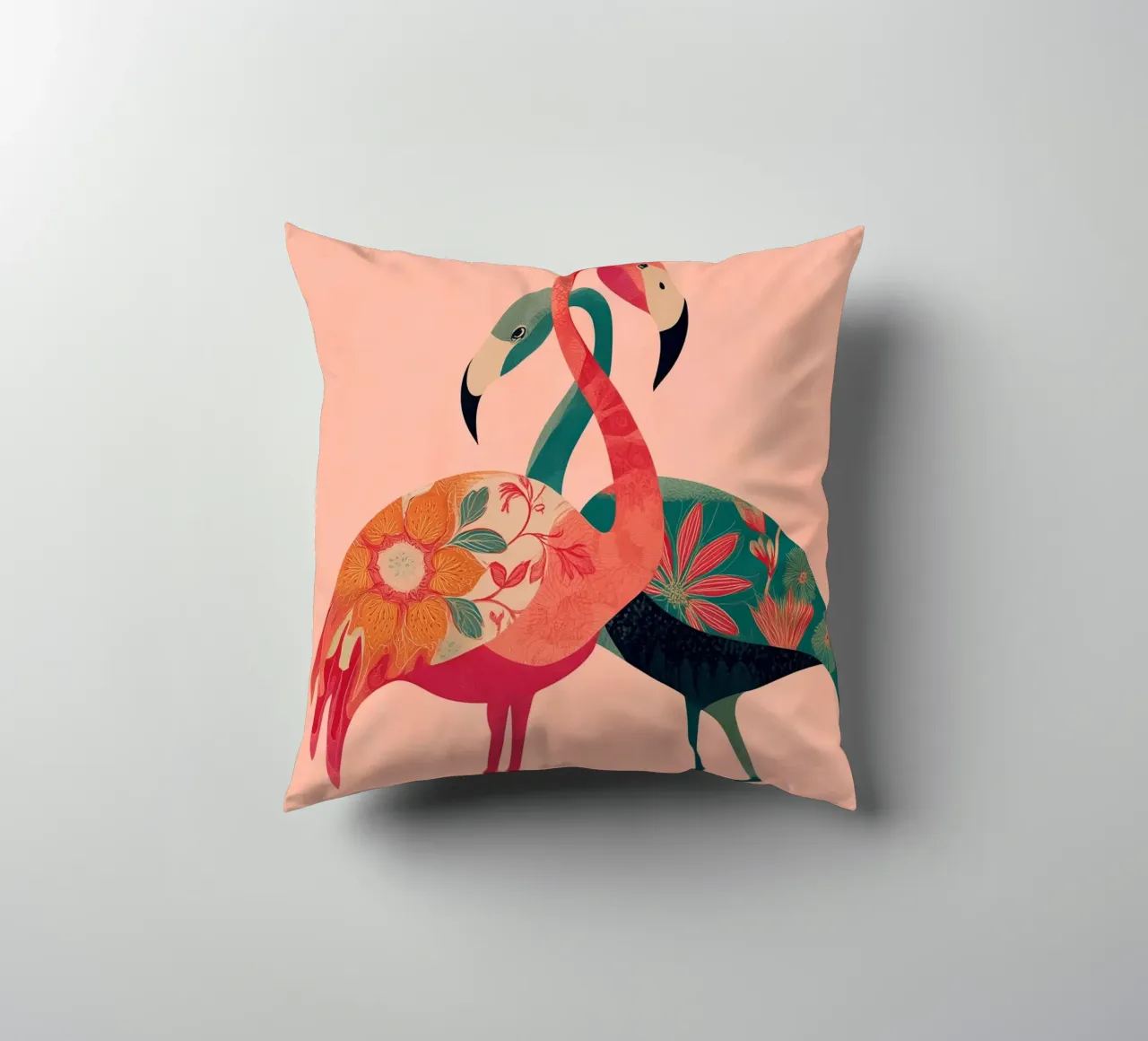 Harmony in Pink - Romantic Flamingo Art cuscino da Luca