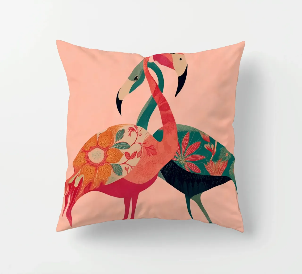 Harmony in Pink - Romantic Flamingo Art cuscino da Luca