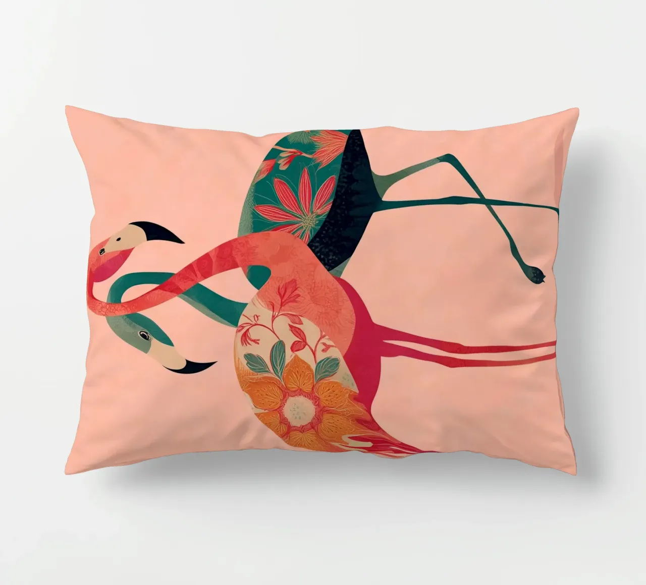 Harmony in Pink - Romantic Flamingo Art cuscino da Luca