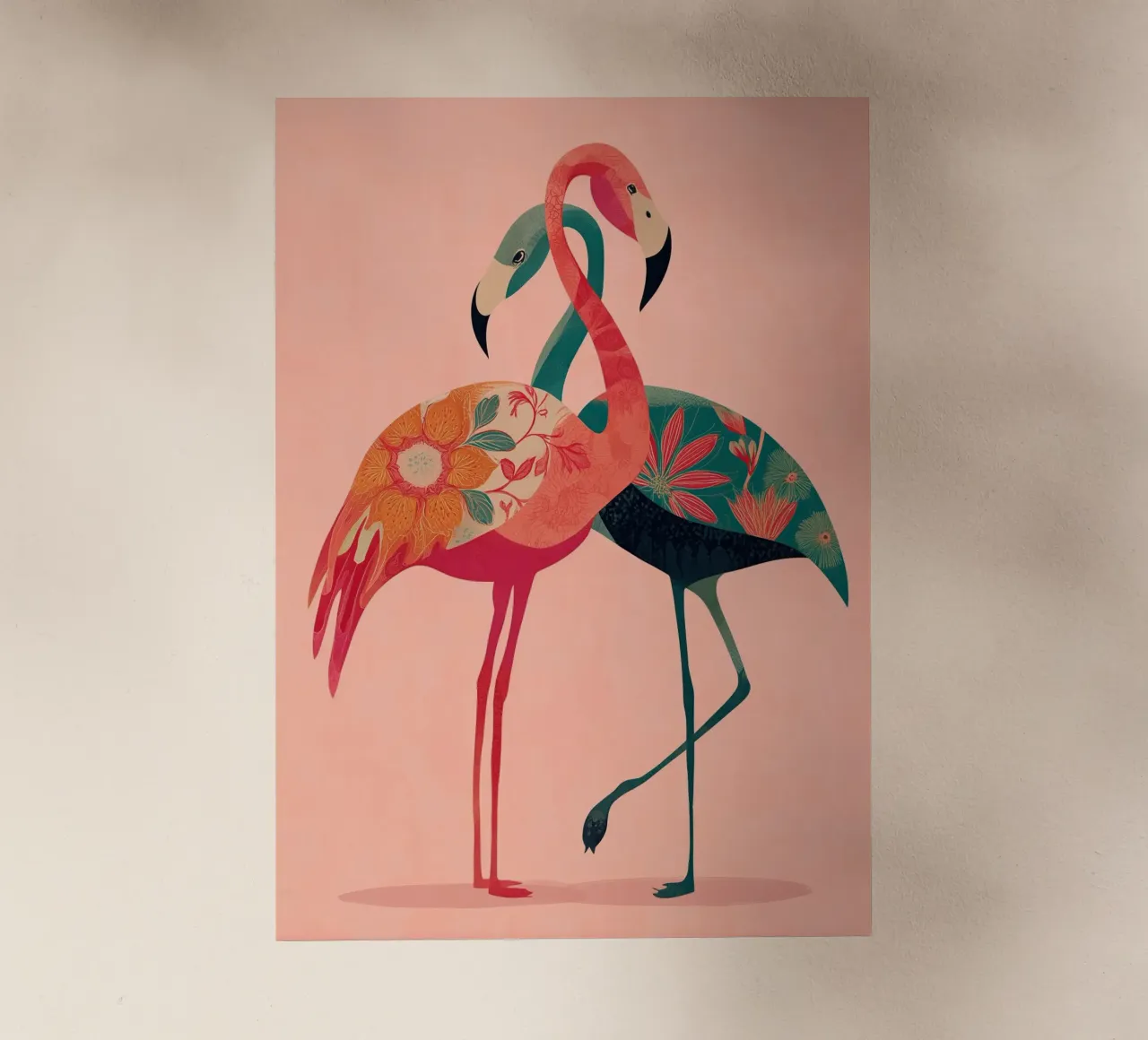 Harmony in Pink - Romantic Flamingo Art pellicola backlit da Luca