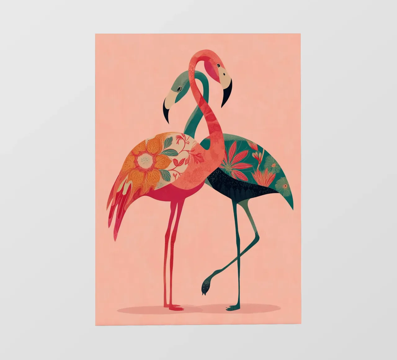Harmony in Pink - Romantic Flamingo Art pellicola backlit da Luca