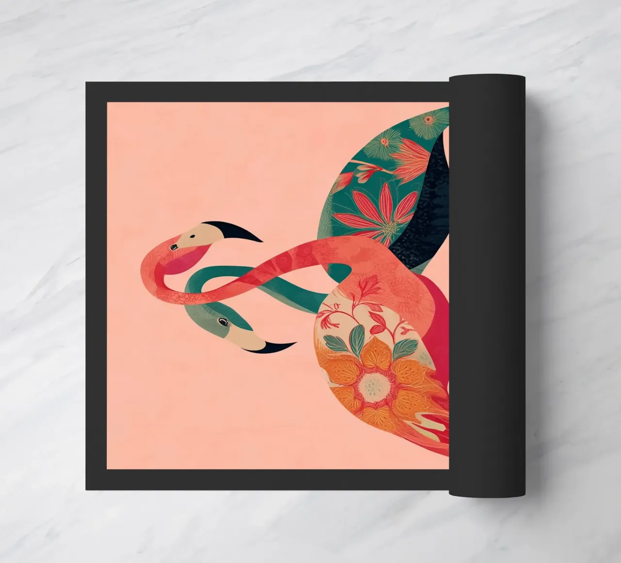 Harmony in Pink - Romantic Flamingo Art zerbino da Luca