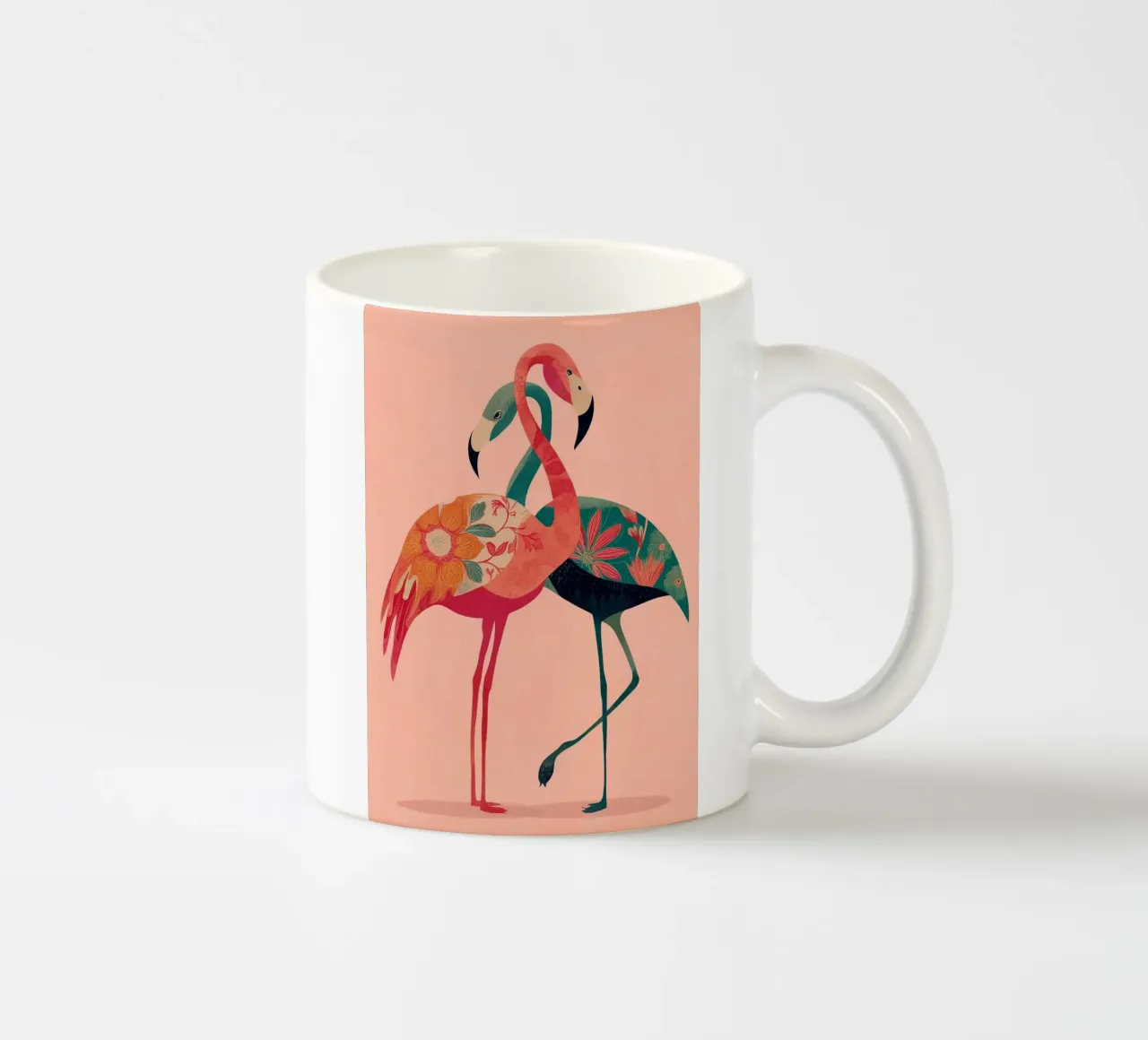 Harmony in Pink - Romantic Flamingo Art tazza in ceramica da Luca