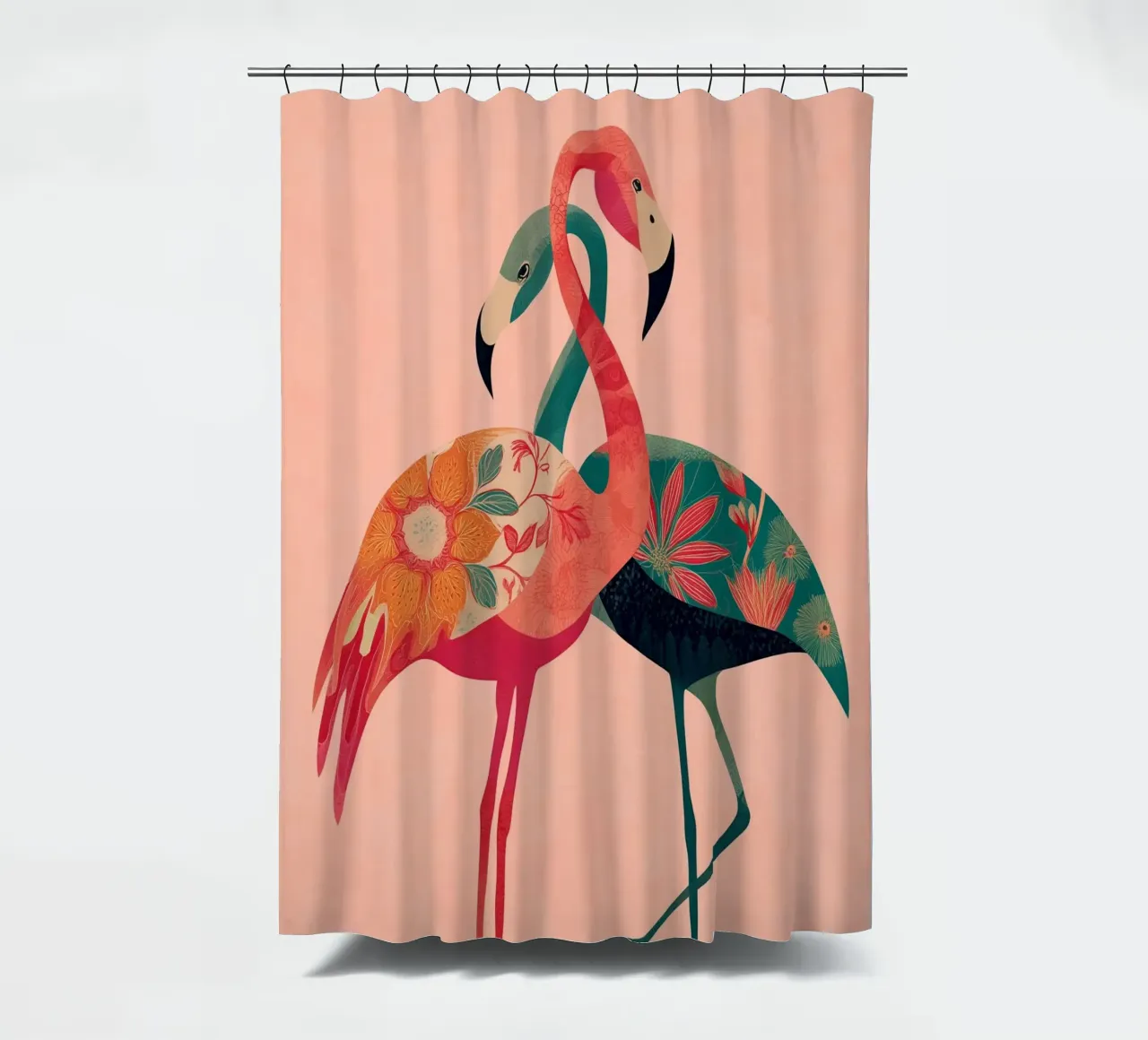 Harmony in Pink - Romantic Flamingo Art tenda da doccia da Luca