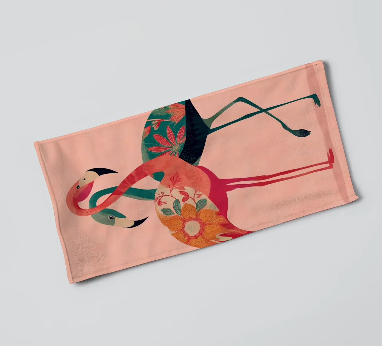 Harmony in Pink - Romantic Flamingo Art asciugamano da bagno da Luca