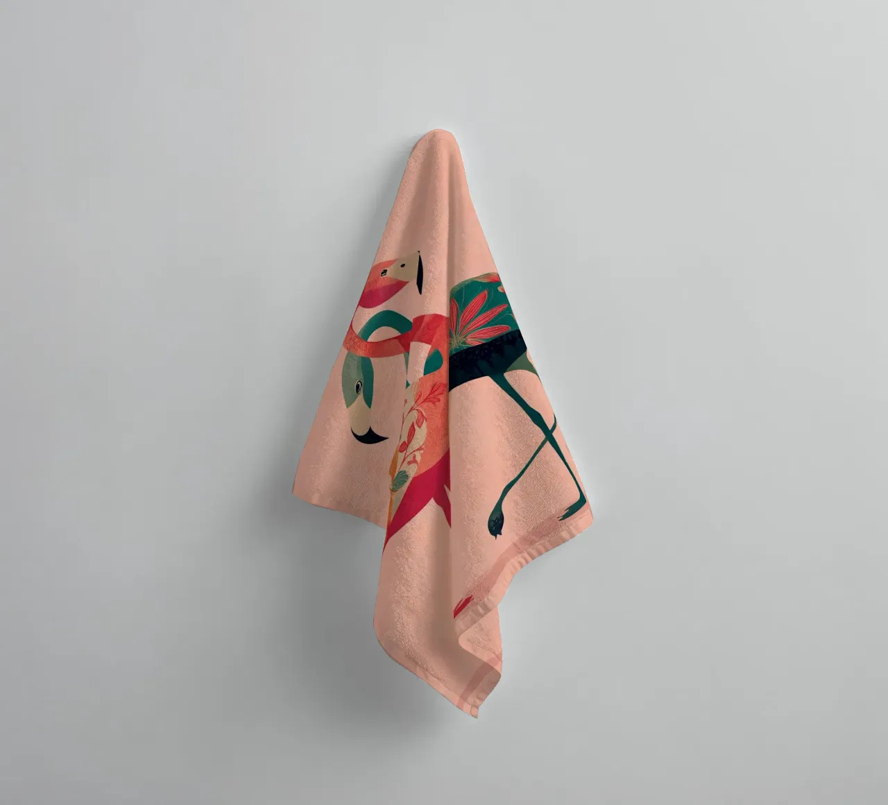 Harmony in Pink - Romantic Flamingo Art asciugamano da bagno da Luca