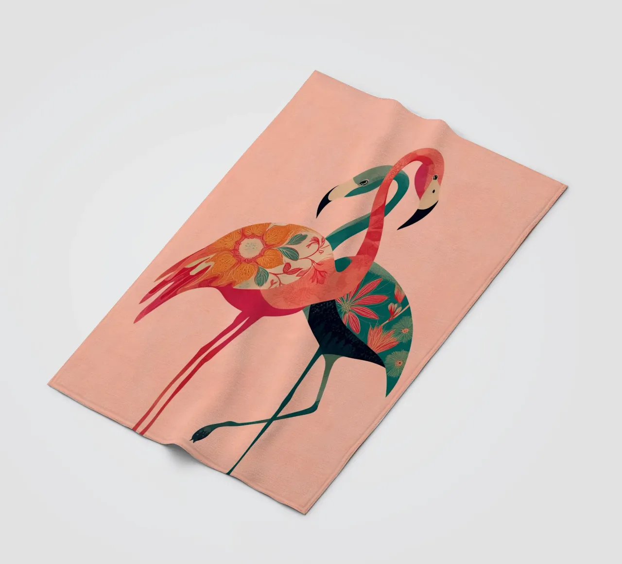 Harmony in Pink - Romantic Flamingo Art coperta in pile da Luca