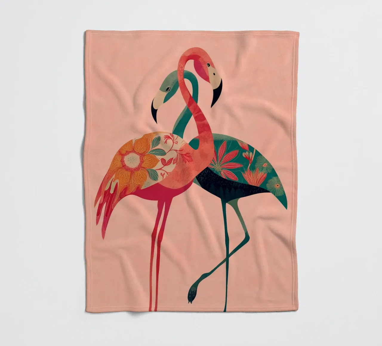 Harmony in Pink - Romantic Flamingo Art coperta in pile da Luca