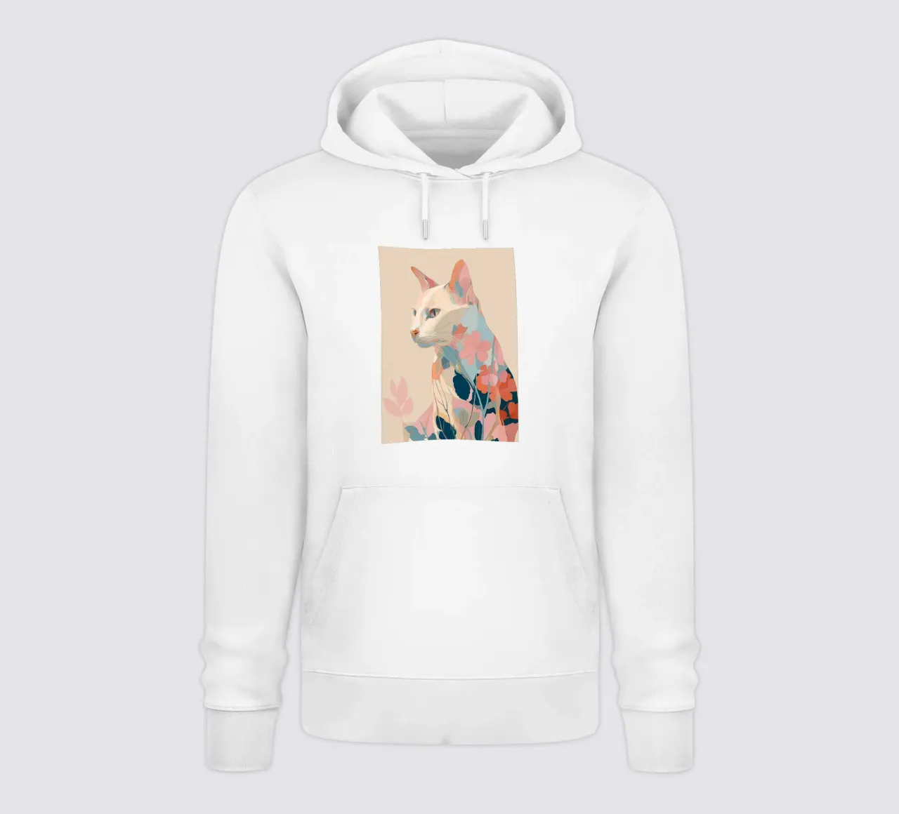 Serene Cat in Bloom Hoodie von Luca