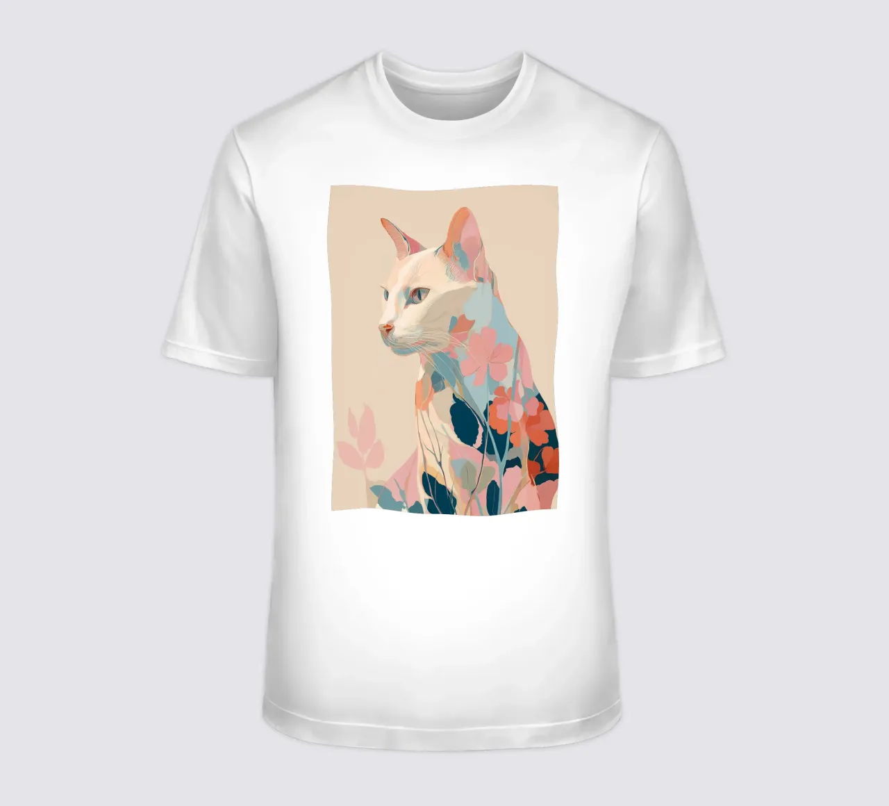Serene Cat in Bloom t-shirt da Luca