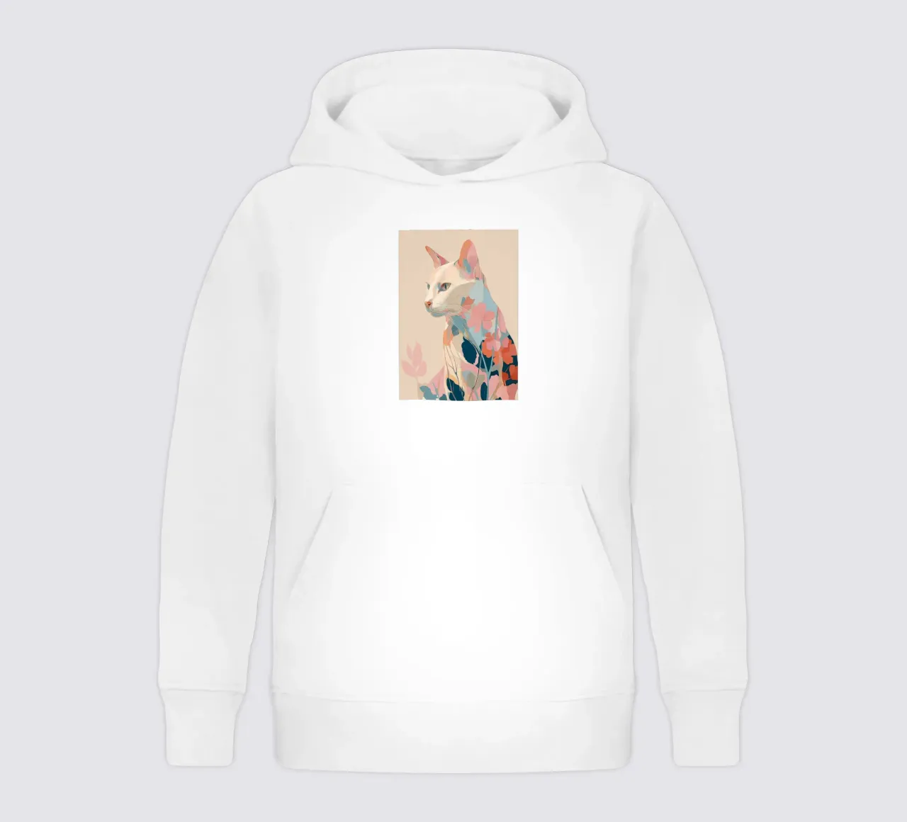 Serene Cat in Bloom felpa bambino con cappuccio da Luca