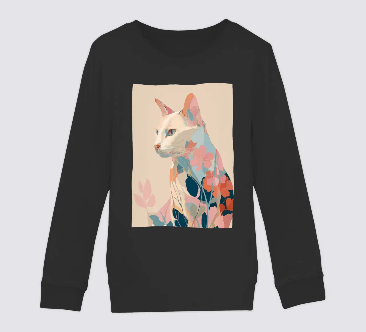 Serene Cat in Bloom felpa bambino da Luca