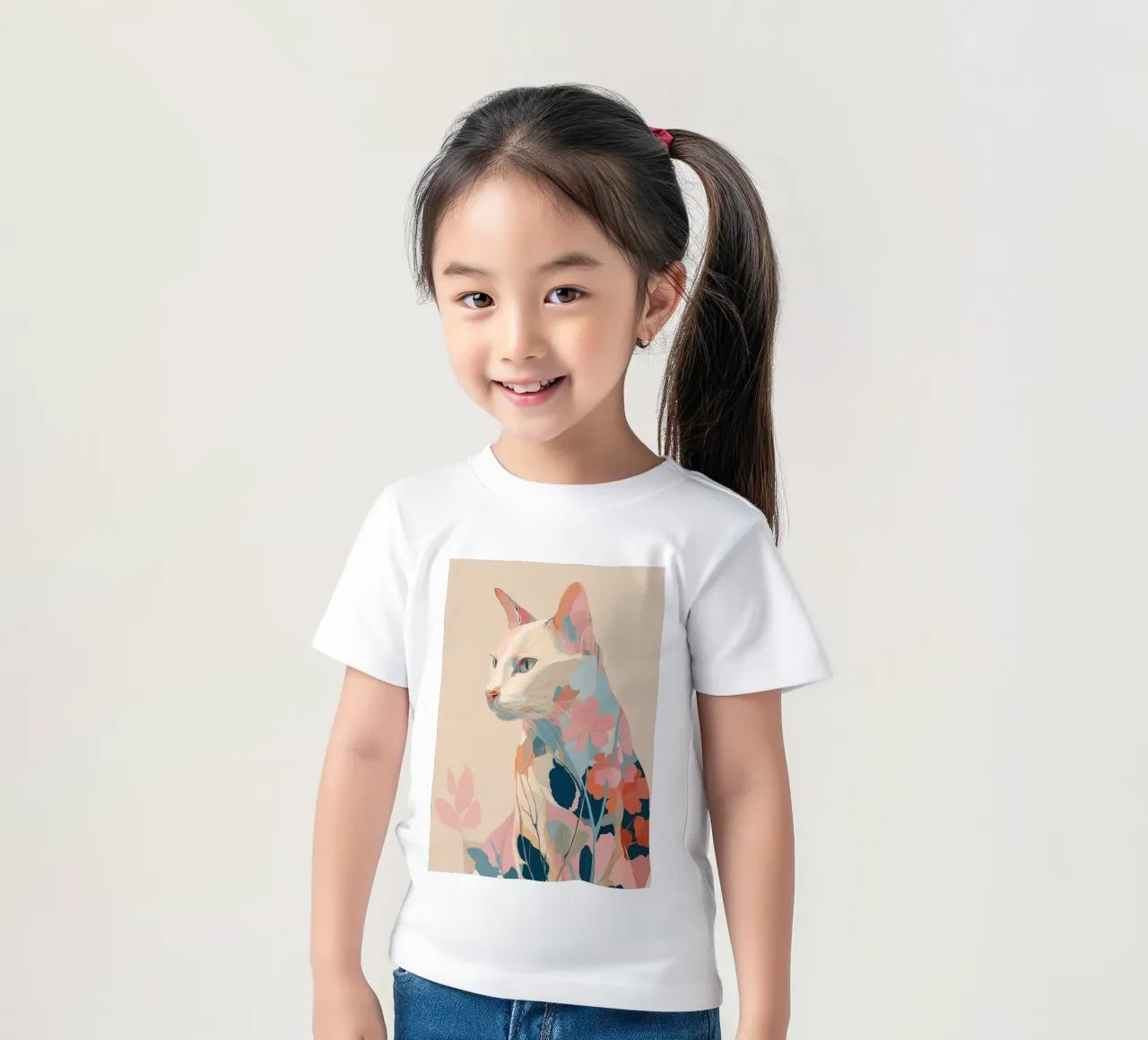 Serene Cat in Bloom t-shirt bambini da Luca