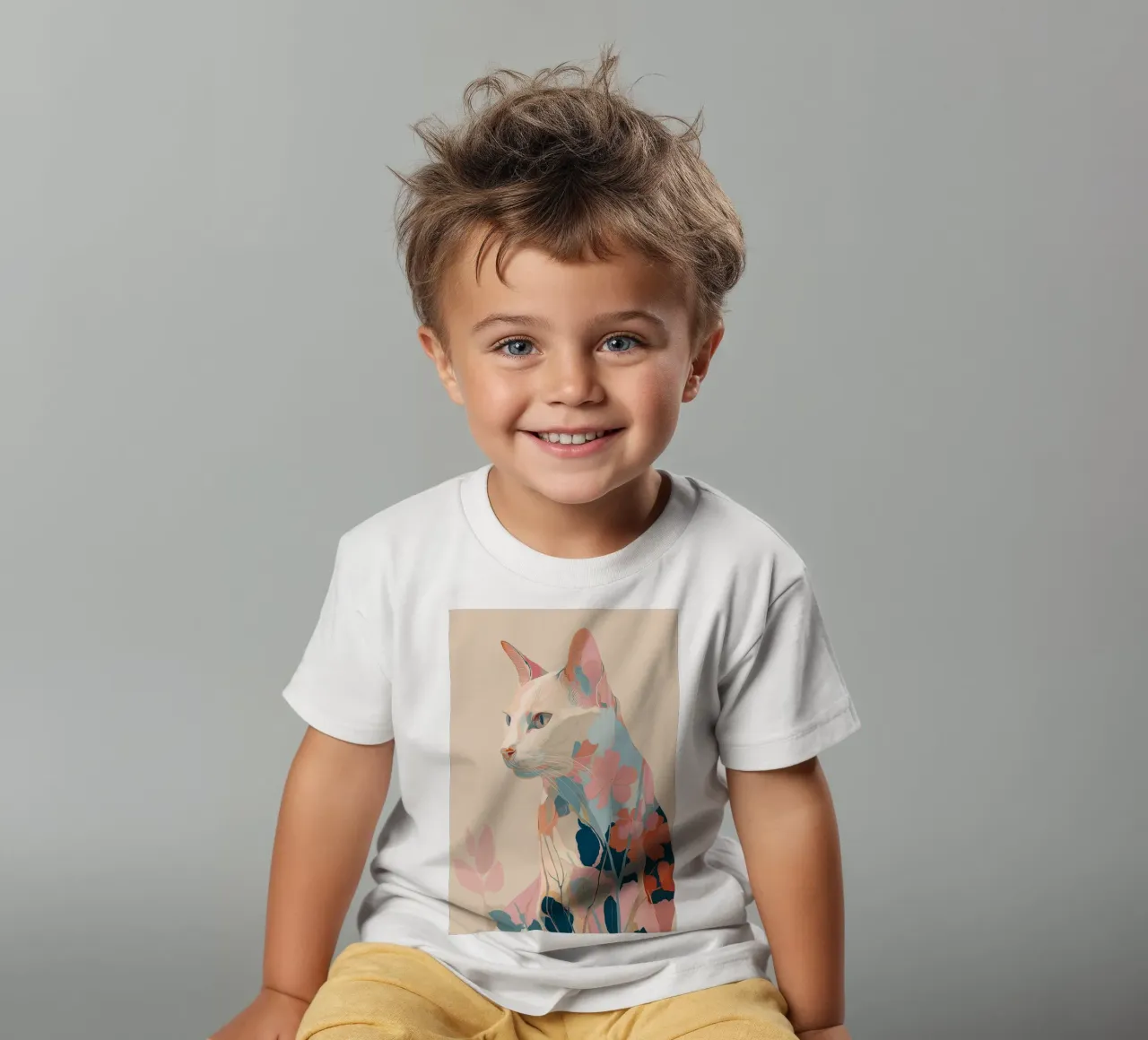 Serene Cat in Bloom t-shirt bambini da Luca