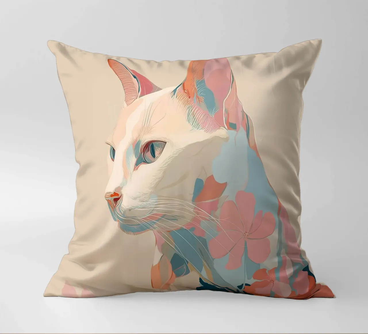 Serene Cat in Bloom cuscino da Luca