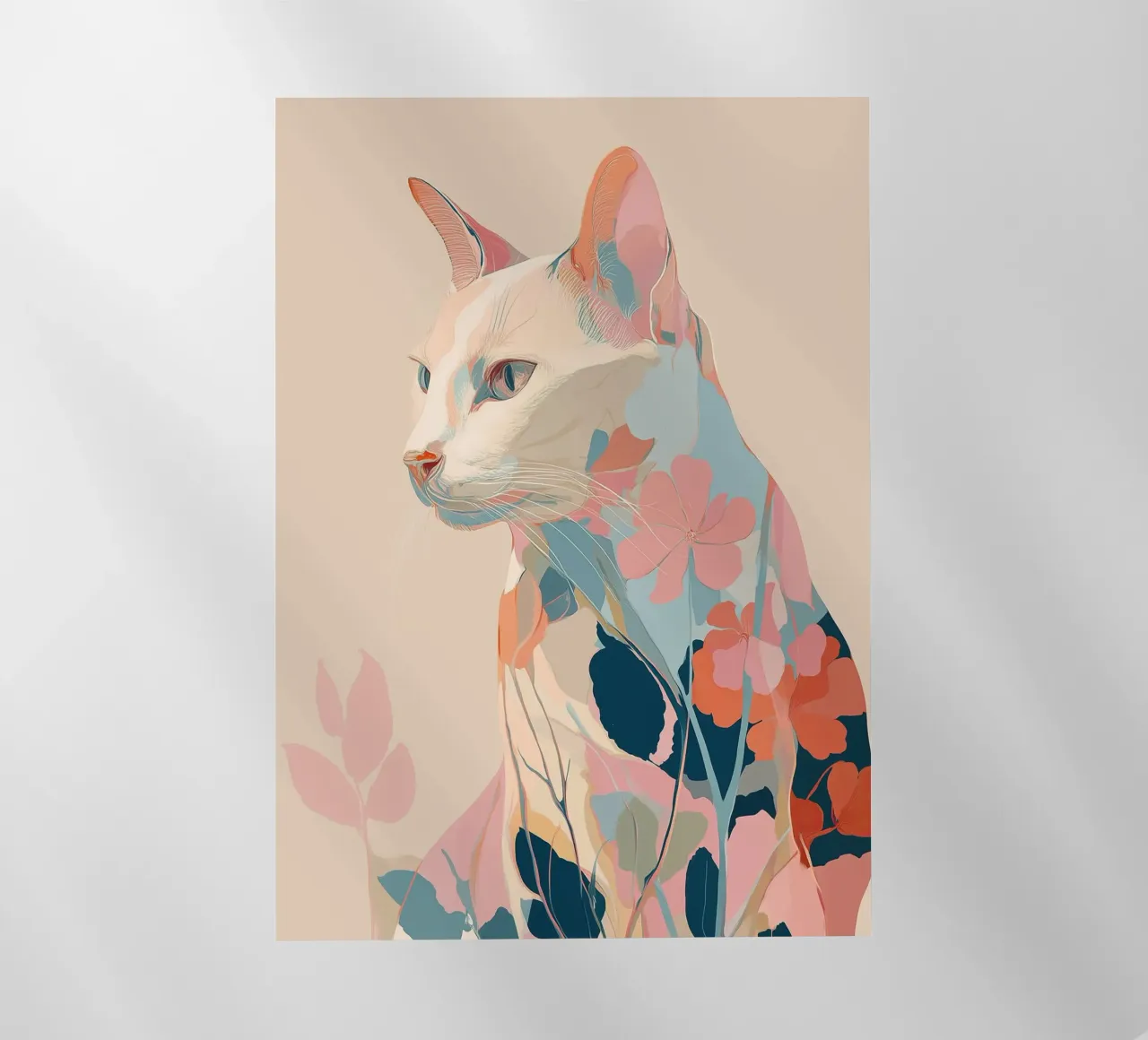 Serene Cat in Bloom pellicola backlit da Luca