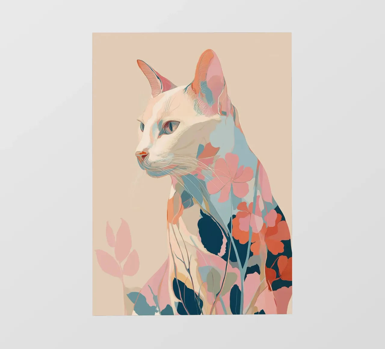Serene Cat in Bloom pellicola backlit da Luca