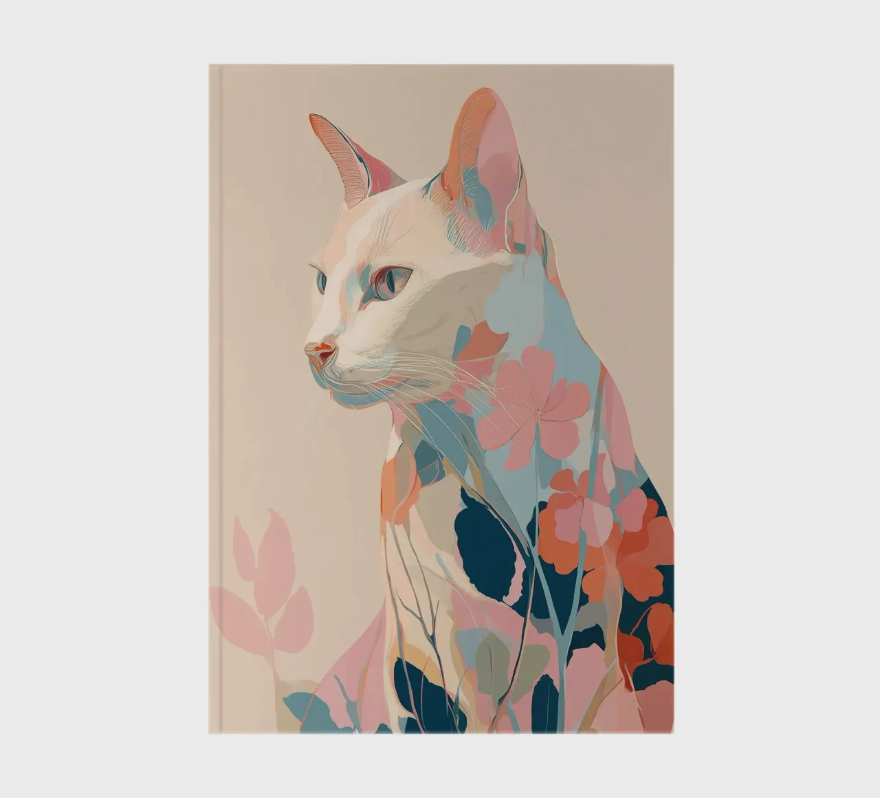 Serene Cat in Bloom notebook by Luca