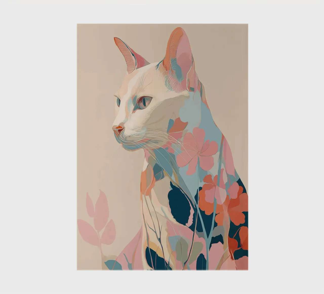 Serene Cat in Bloom notebook by Luca
