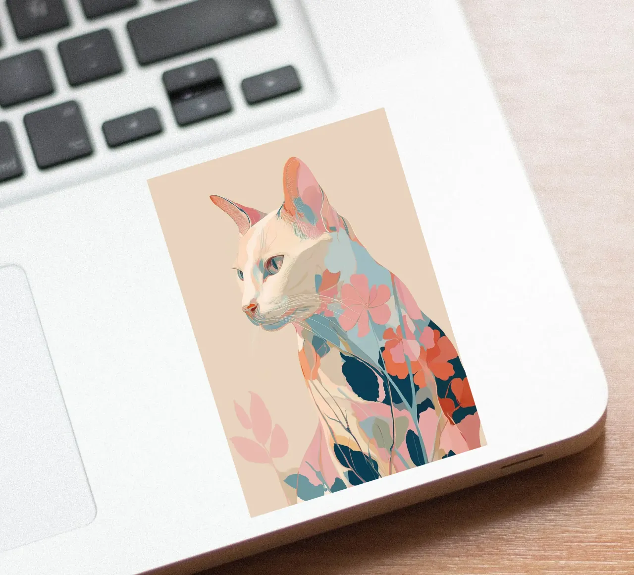 Serene Cat in Bloom adesivo da Luca