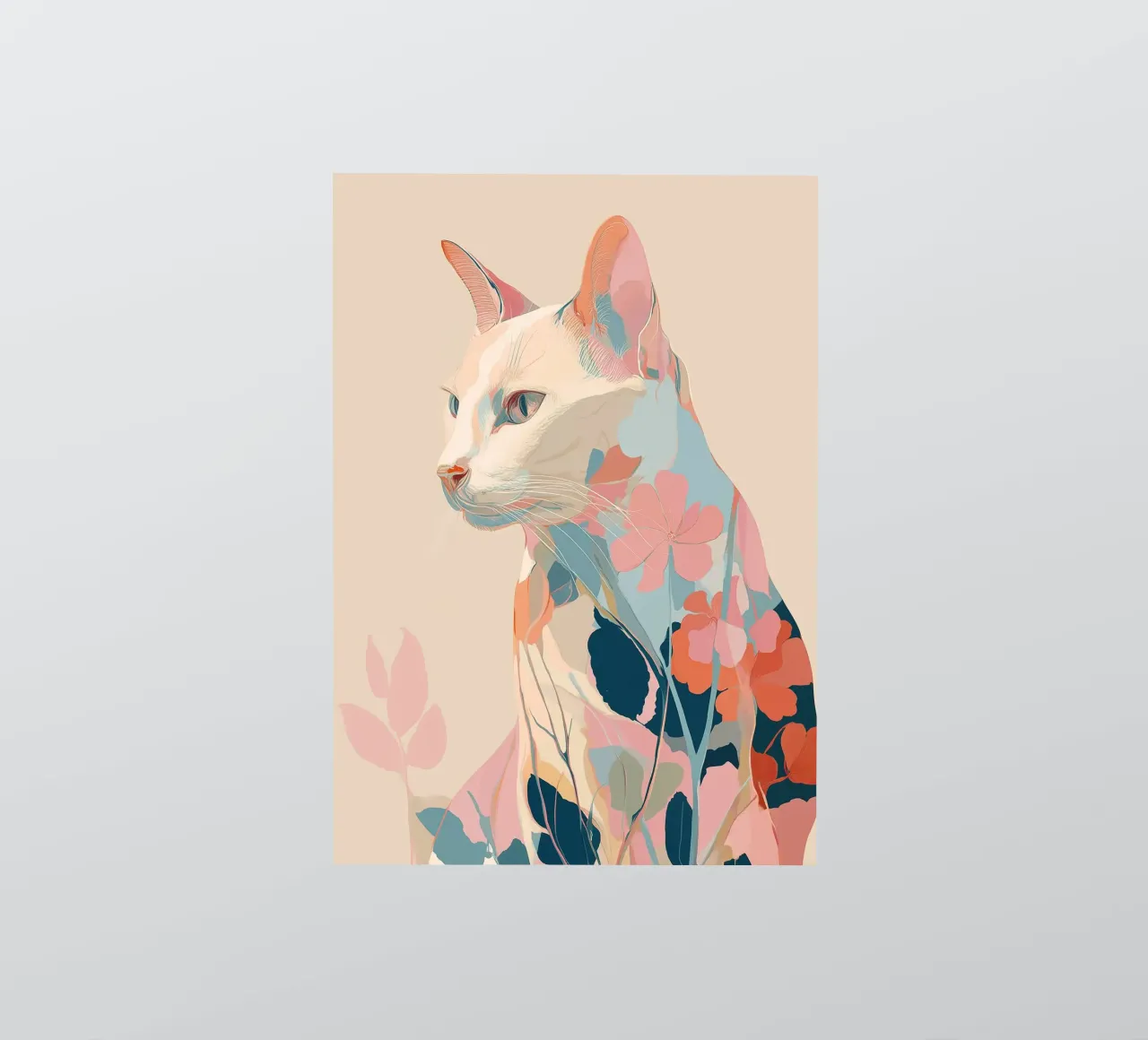 Serene Cat in Bloom adesivo da Luca