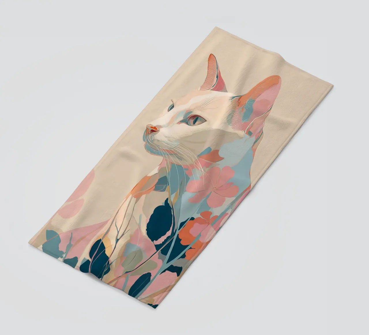 Serene Cat in Bloom telo mare da Luca