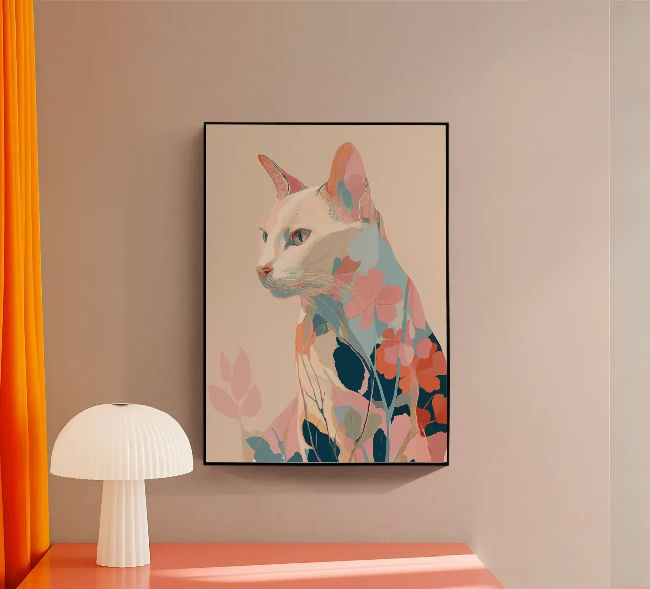 Serene Cat in Bloom plexiglass da Luca