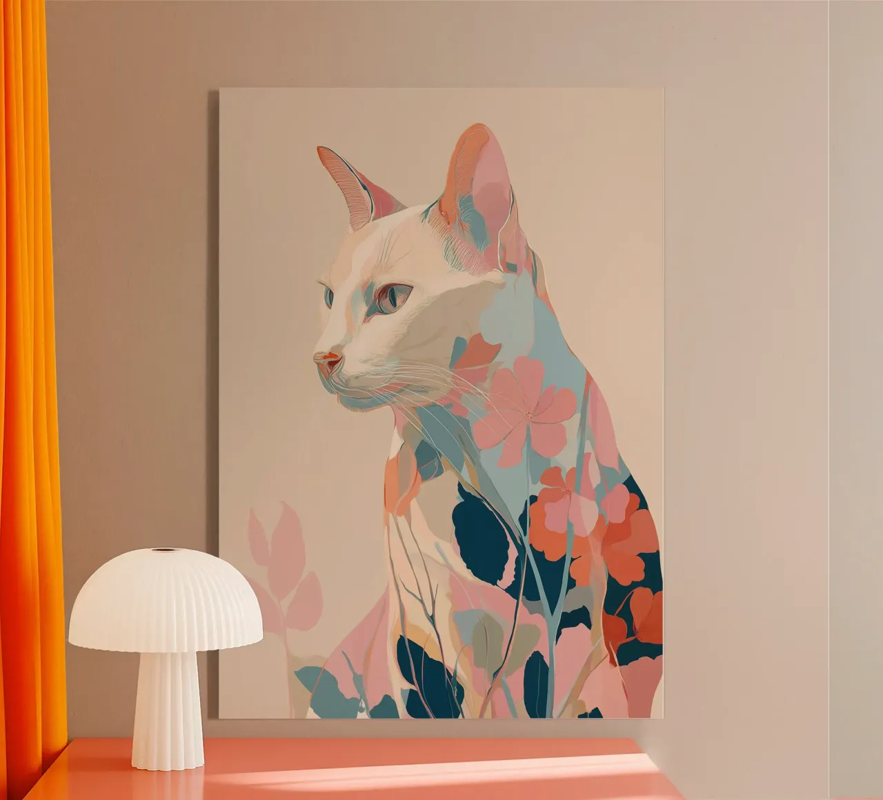 Serene Cat in Bloom plexiglass da Luca
