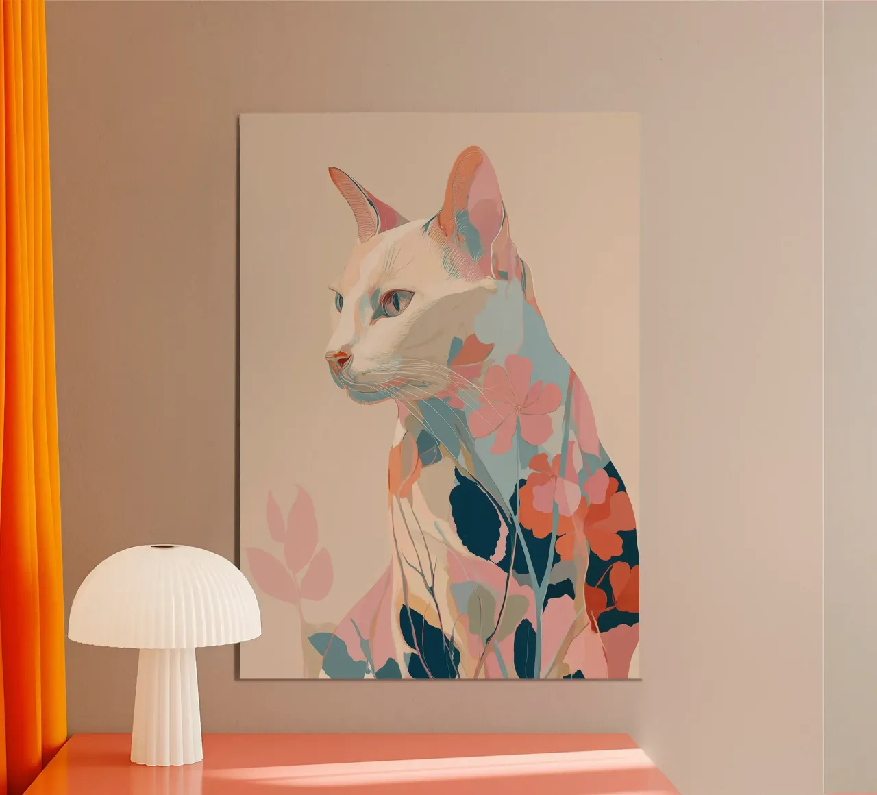 Serene Cat in Bloom Hahnemühle von Luca