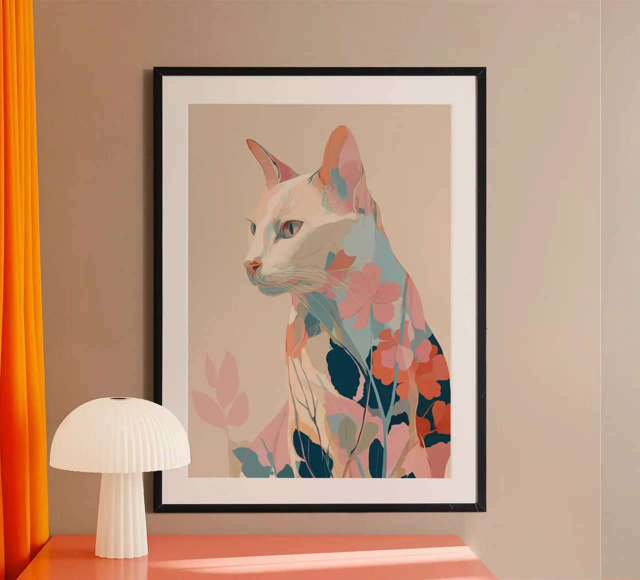 Serene Cat in Bloom Hahnemühle von Luca