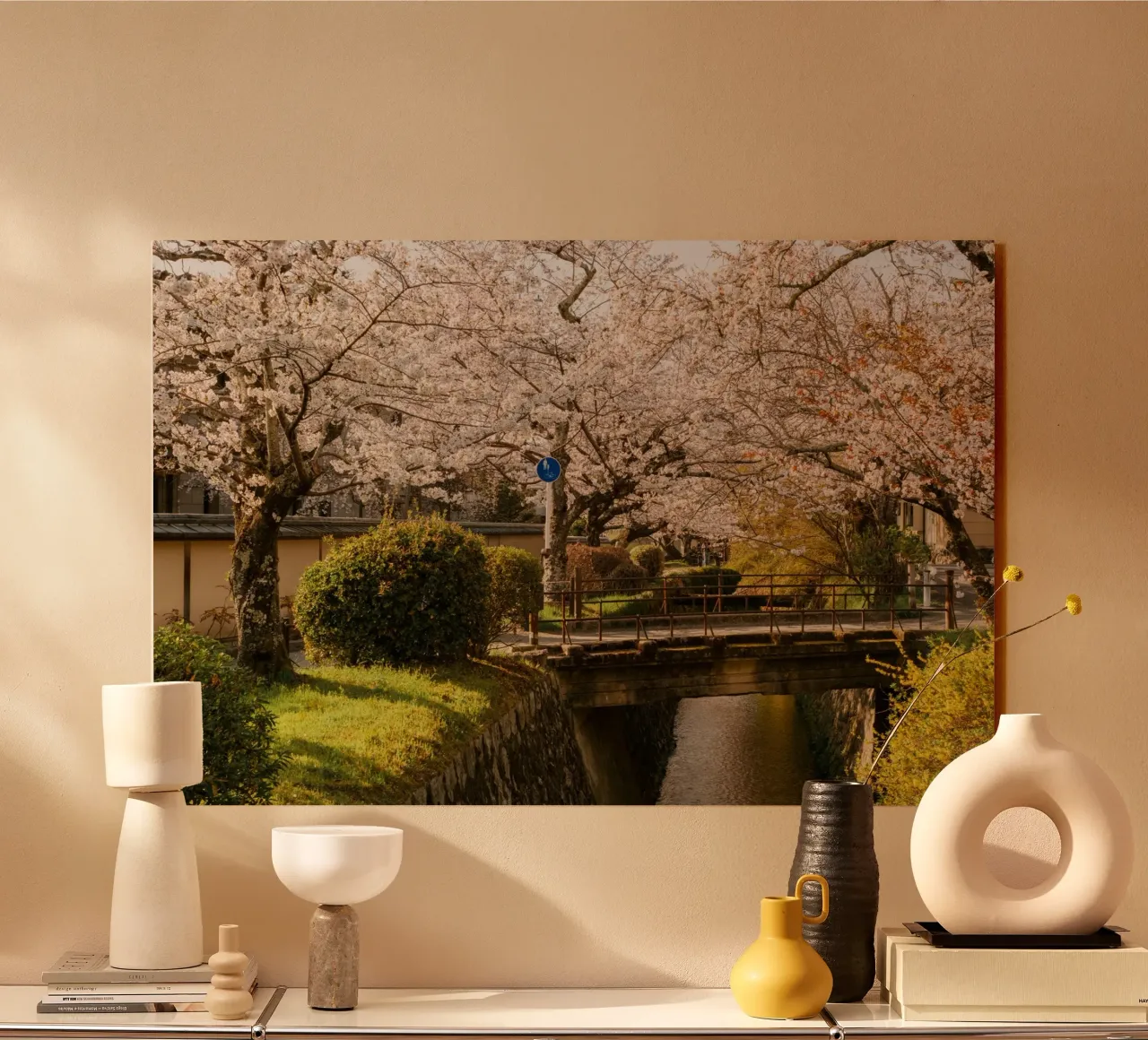 Ponte dei ciliegi in fiore a Kyoto, Giappone plexiglass da mbgraphx2