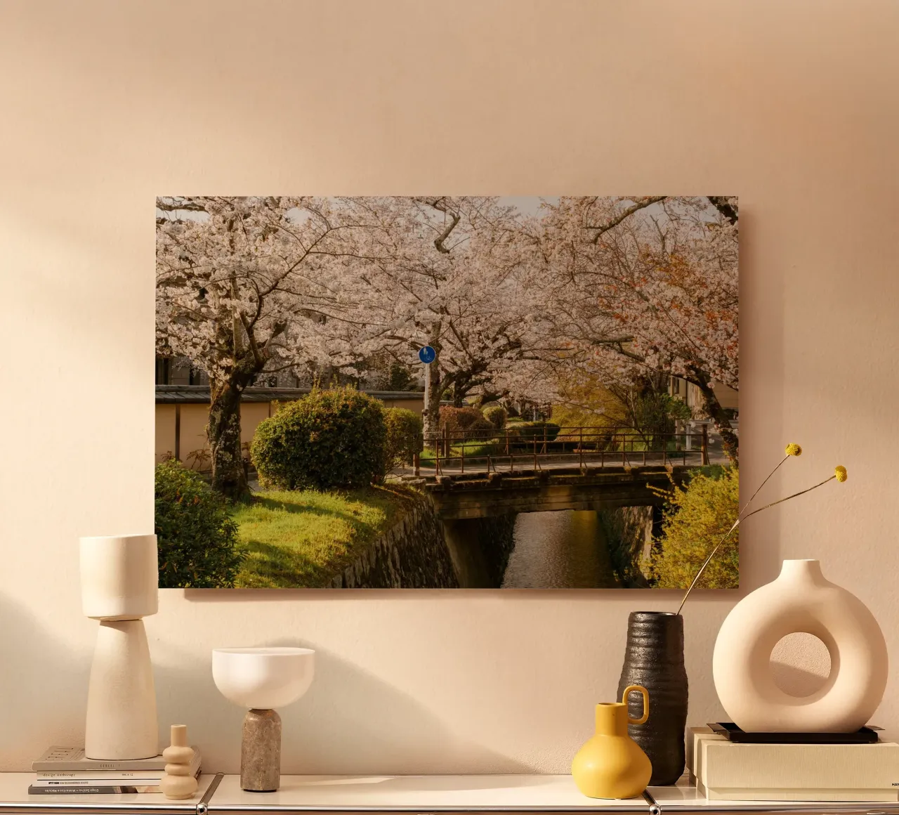 Ponte dei ciliegi in fiore a Kyoto, Giappone alluminio dibond da mbgraphx2