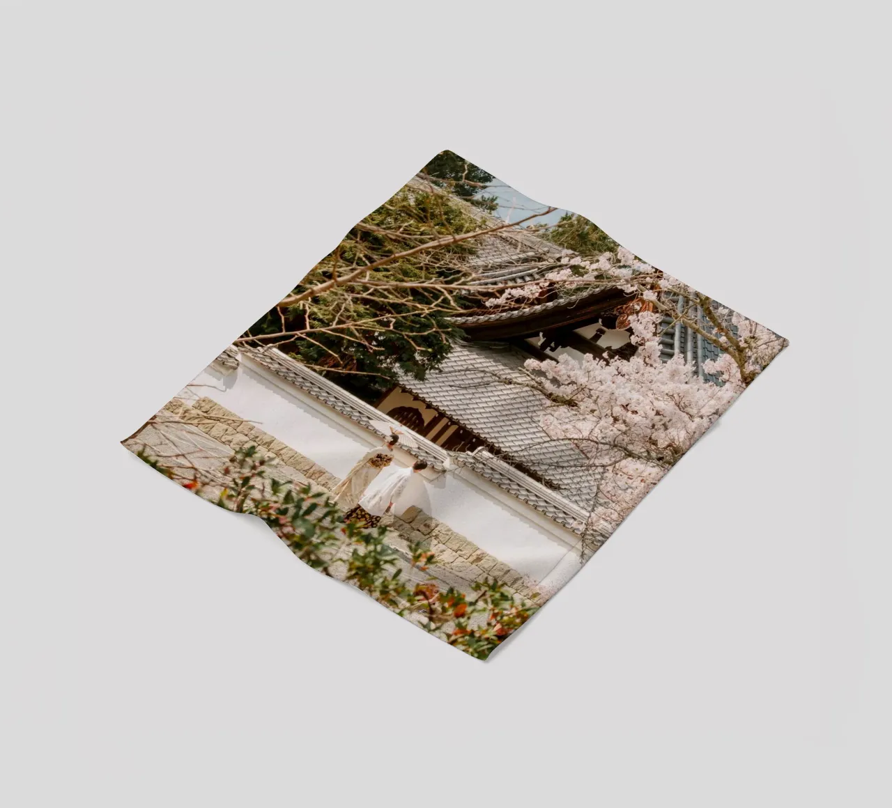 Tempio dei ciliegi in fiore Geisha a Kyoto, Giappone coperta in pile da mbgraphx2