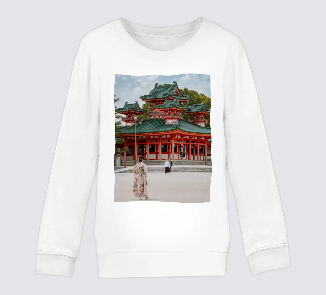 Geisha davanti a un tempio di Kyoto felpa bambino da mbgraphx2