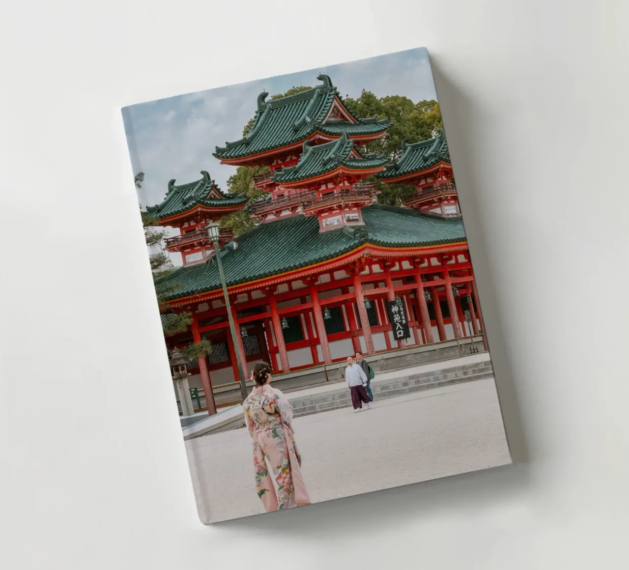 Geisha in front of a temple in Kyoto notebook by mbgraphx2