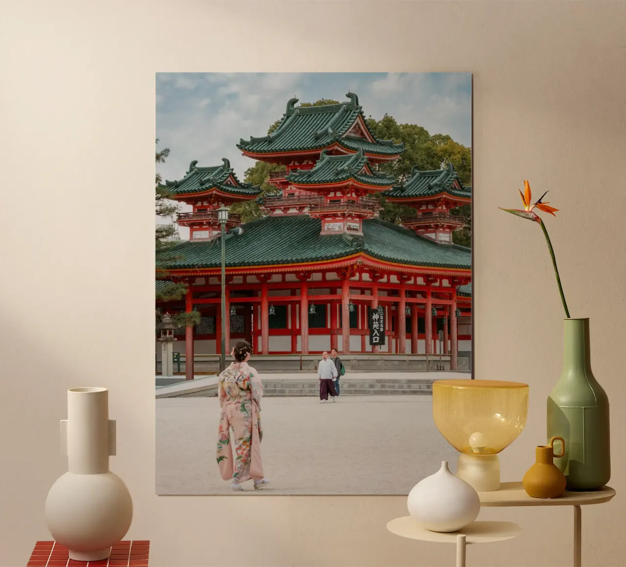 Geisha davanti a un tempio di Kyoto carta hahnemühle da mbgraphx2