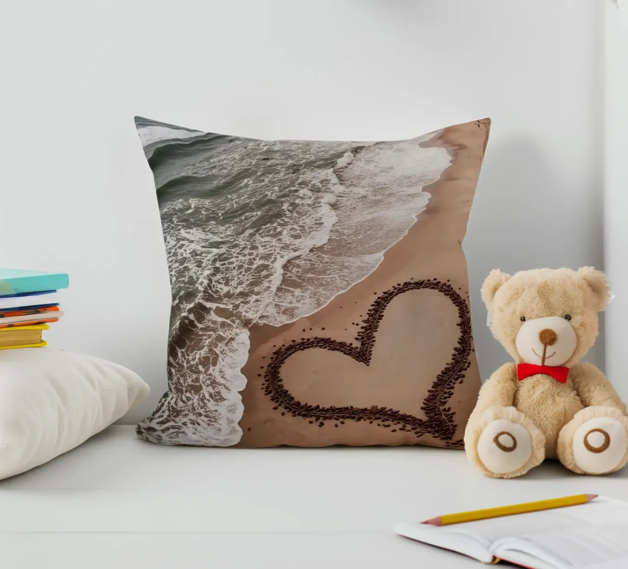 Il cuore nella sabbia_1 cuscino da Pink- und LoveArt by LK