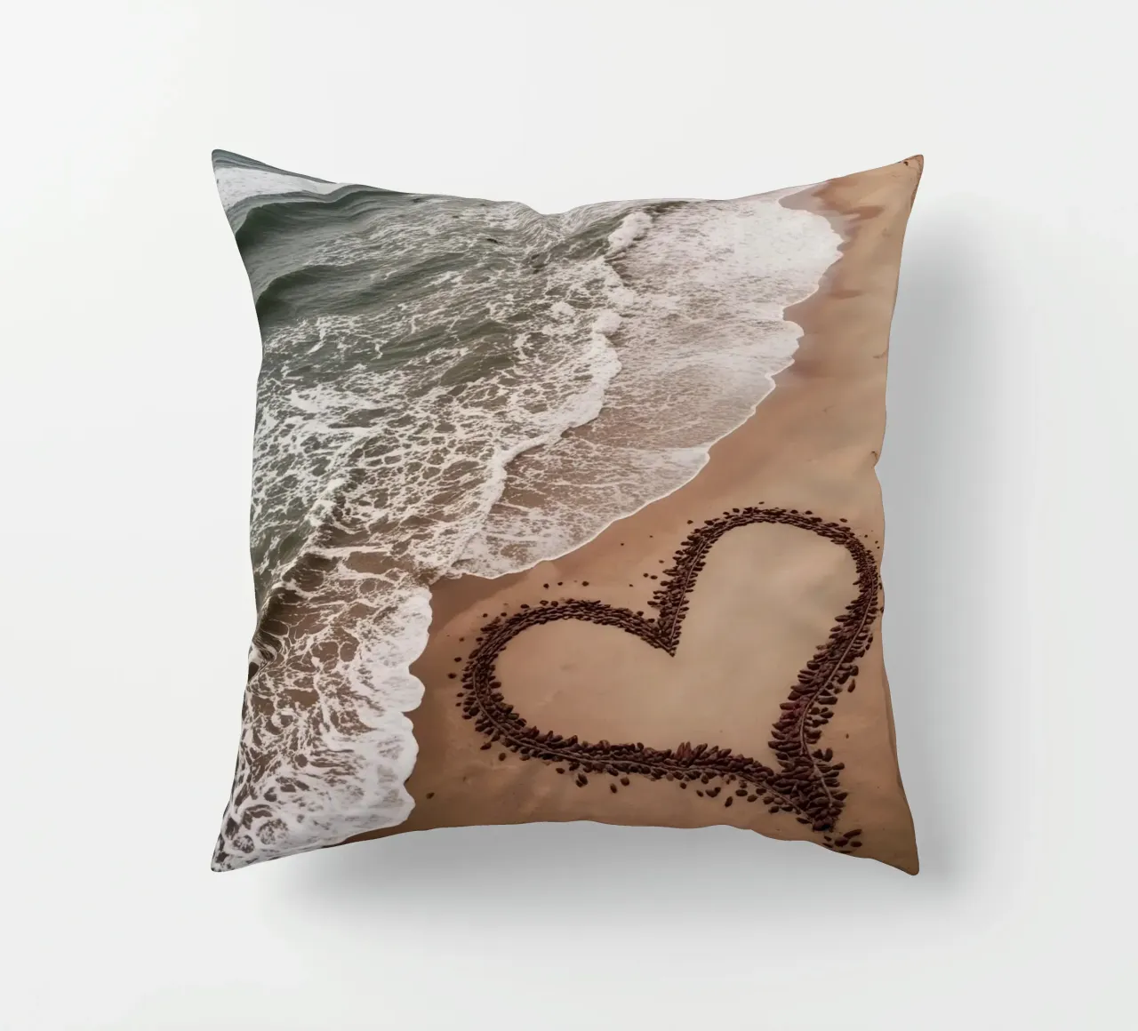 Il cuore nella sabbia_1 cuscino da Pink- und LoveArt by LK