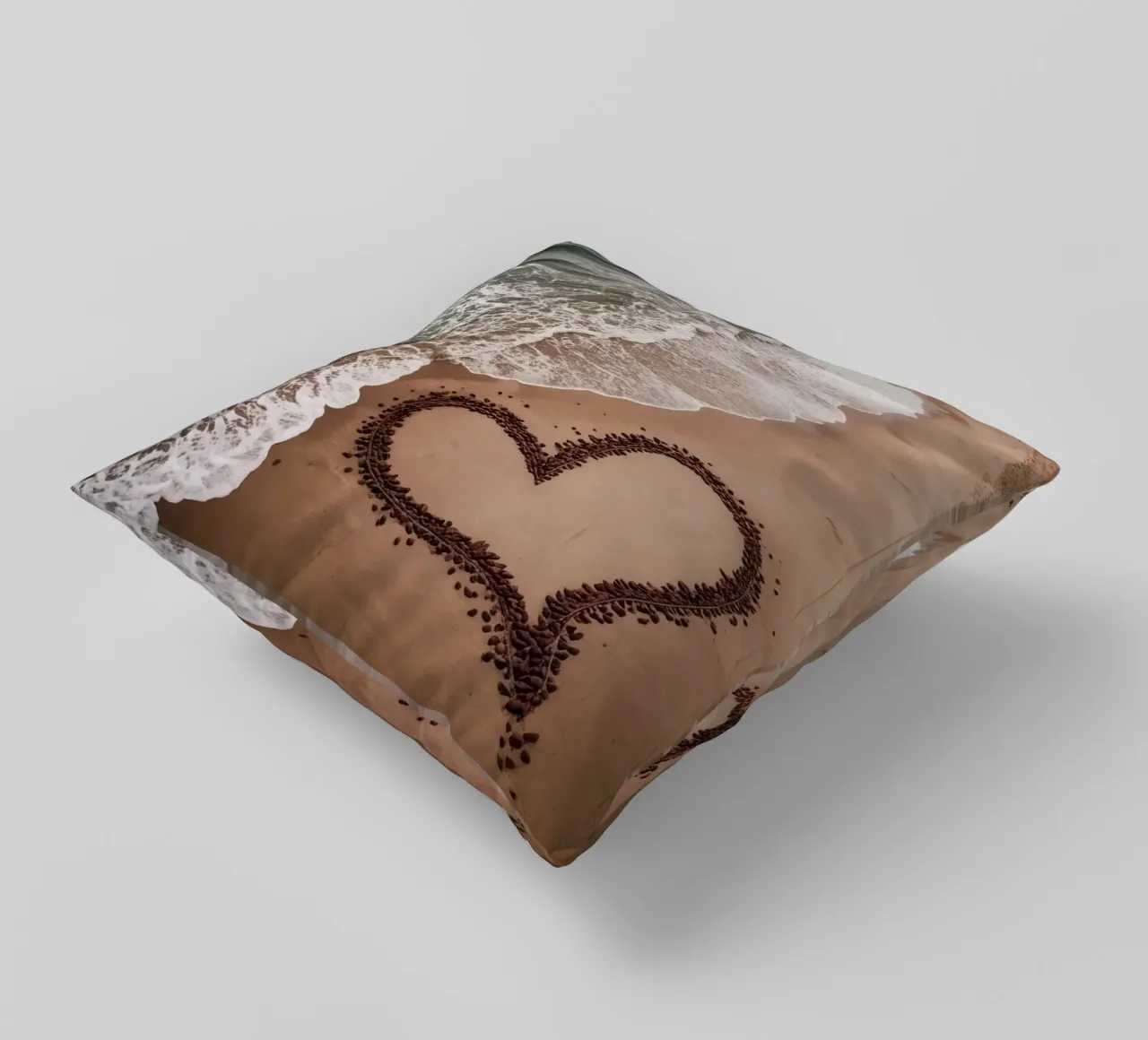 Il cuore nella sabbia_1 cuscino da Pink- und LoveArt by LK