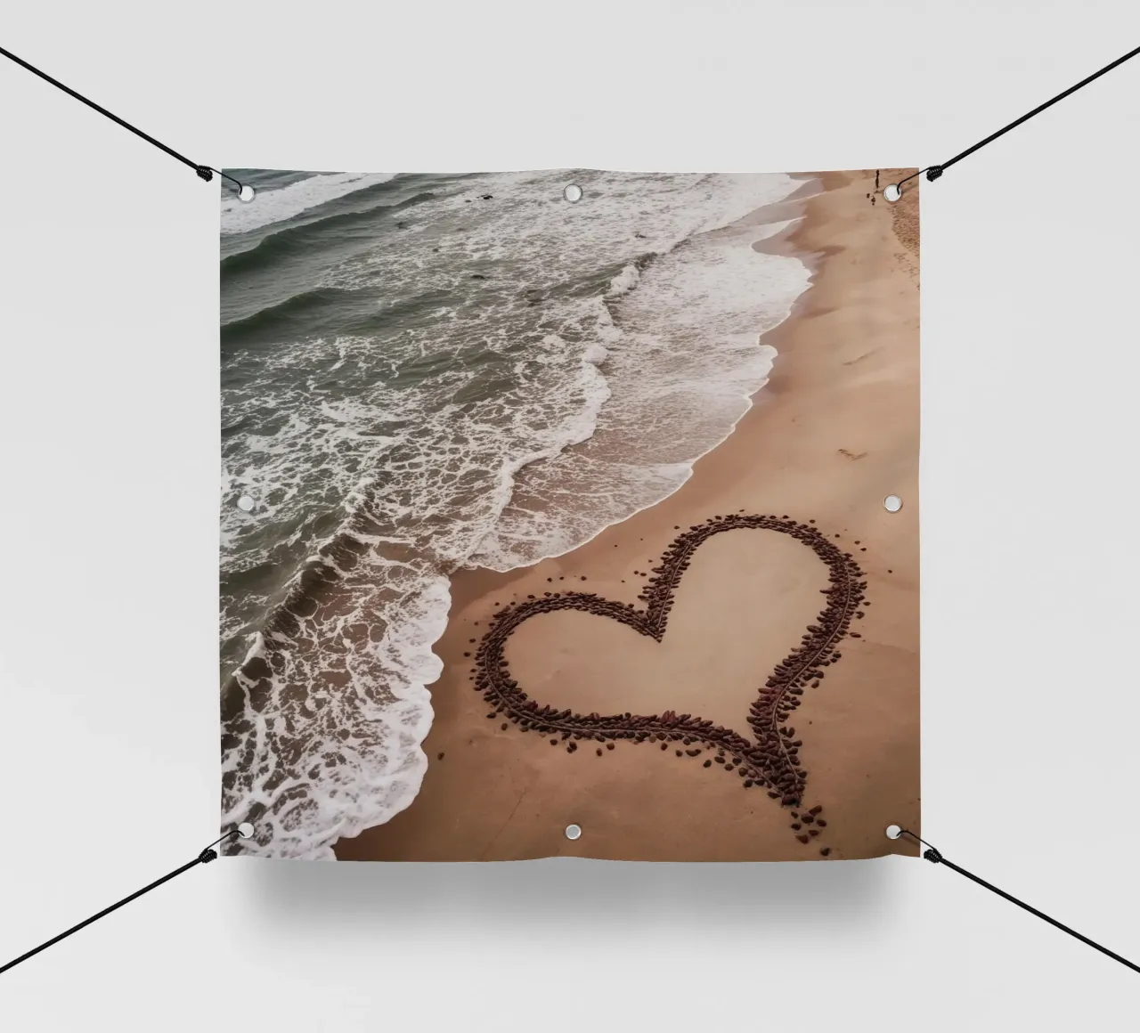 Il cuore nella sabbia_1 telo in pvc da Pink- und LoveArt by LK