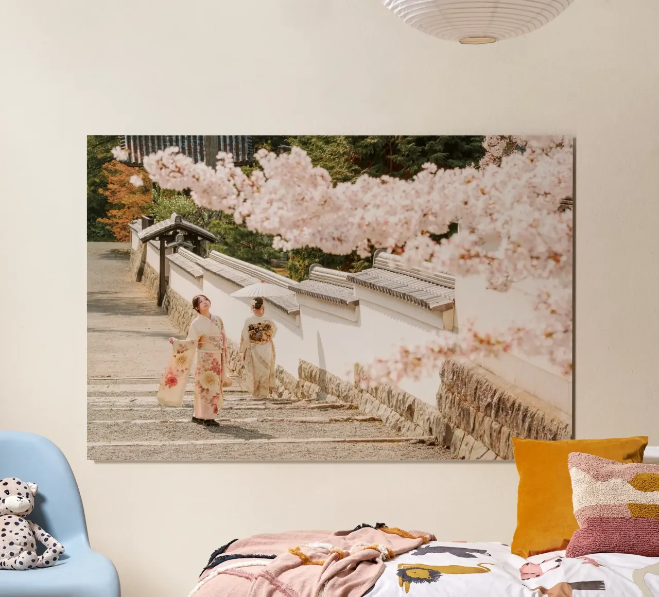 Geisha dei ciliegi in fiore a Kyoto, Giappone carta hahnemühle da mbgraphx2