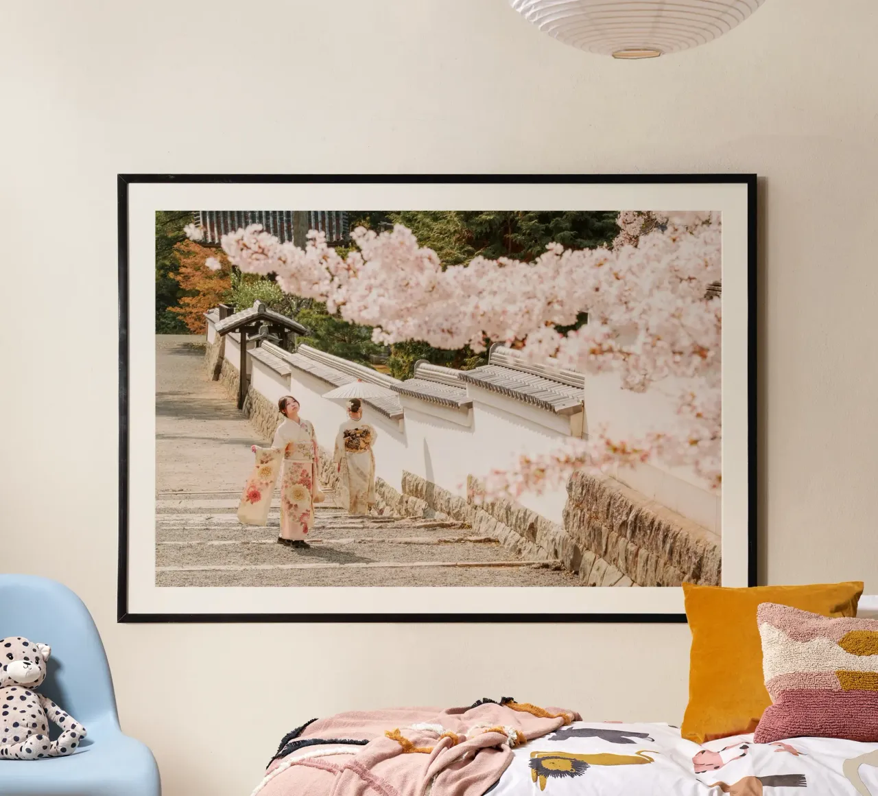 Geisha dei ciliegi in fiore a Kyoto, Giappone carta hahnemühle da mbgraphx2